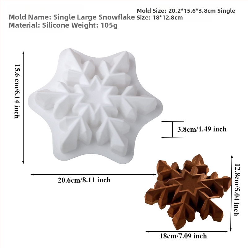 Silikoninė tortų forma, 6 dalių komplektas Kalėdų eglutės mousse tortams, netolygi forma