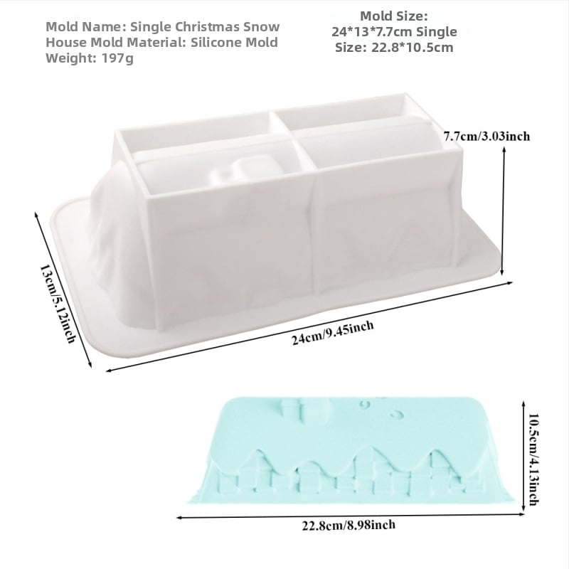 Silikoninė tortų forma, 6 dalių komplektas Kalėdų eglutės mousse tortams, netolygi forma