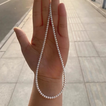 Κολιέ με φυσικά μαργαριτάρια γλυκού ύδατος, τέλεια στρογγυλά, πλεγμένο με 18K χρυσό, μήκος 41–50 εκ