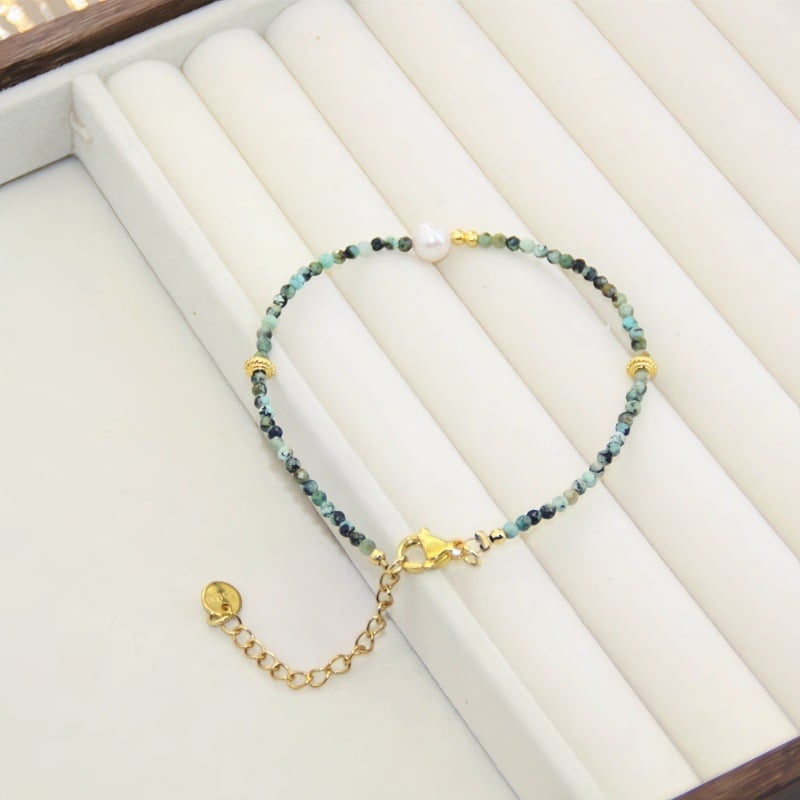 Геометрична гривна от аметист - естествен камък, за жени, оригинален дизайн