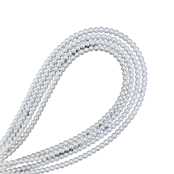 Колие от пресноводни перли с идеално кръгли перли, 925-сребърни детайли, ръчно ковано, стил вдъхновен от природата