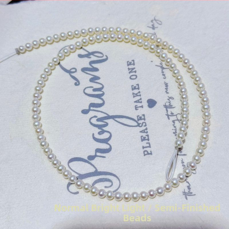 Колие от пресноводни перли с идеално кръгли перли, 925-сребърни детайли, ръчно ковано, стил вдъхновен от природата