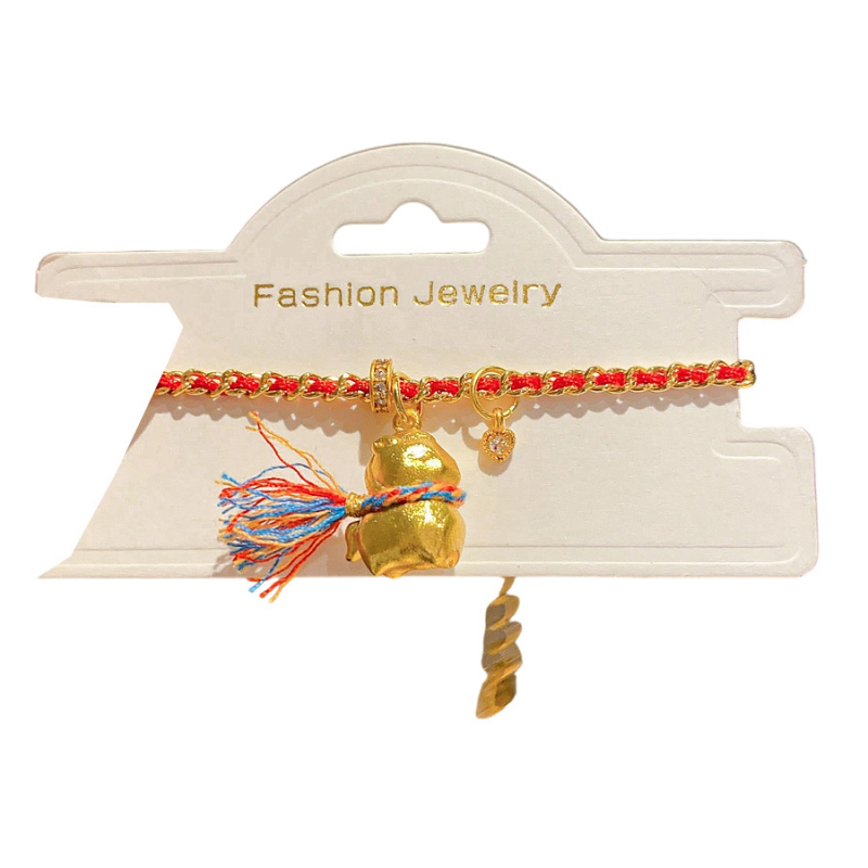 Гривна от мед с висулка конче и циркони, 24K златно покритие, луксозна женска бижутерия с мотив животински зодия