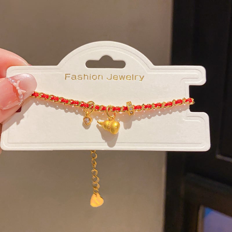 Гривна от мед с висулка конче и циркони, 24K златно покритие, луксозна женска бижутерия с мотив животински зодия