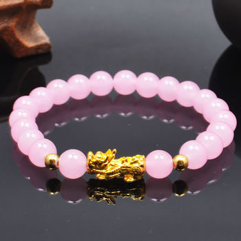 Гривна със стъклени мъниста, полирана, унисекс, китайски стил, мотив животински/зодия