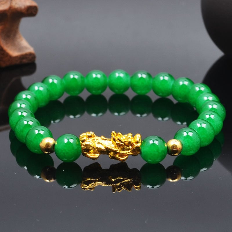 Гривна със стъклени мъниста, полирана, унисекс, китайски стил, мотив животински/зодия