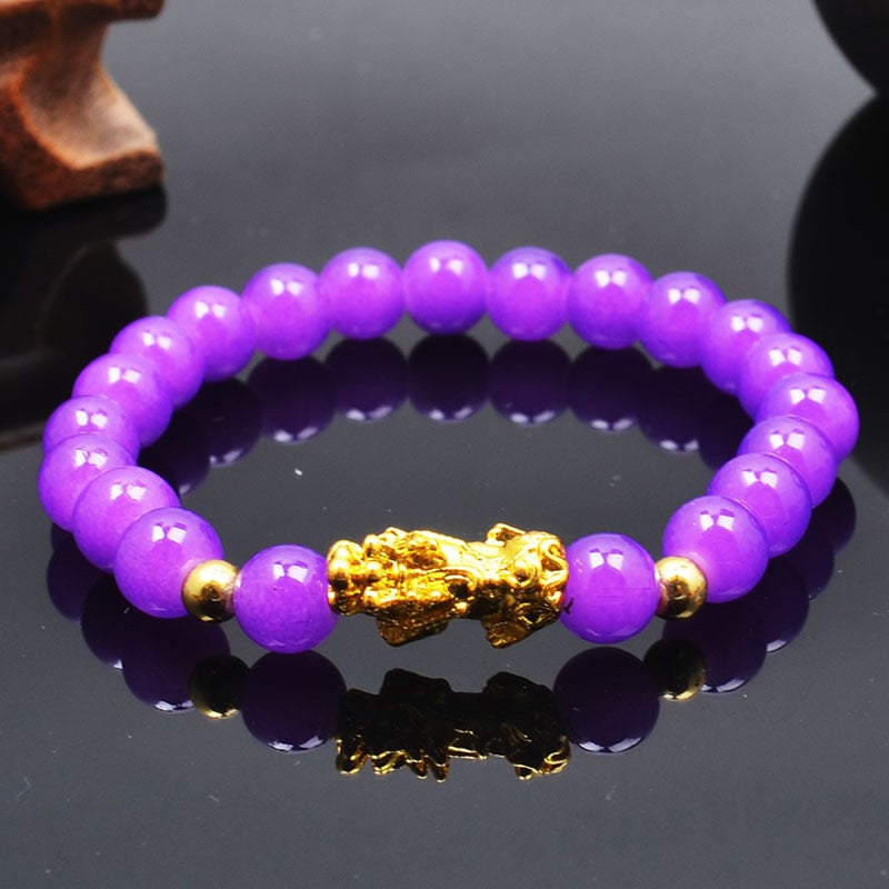 Гривна със стъклени мъниста, полирана, унисекс, китайски стил, мотив животински/зодия