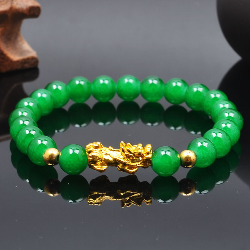 Гривна със стъклени мъниста, полирана, унисекс, китайски стил, мотив животински/зодия