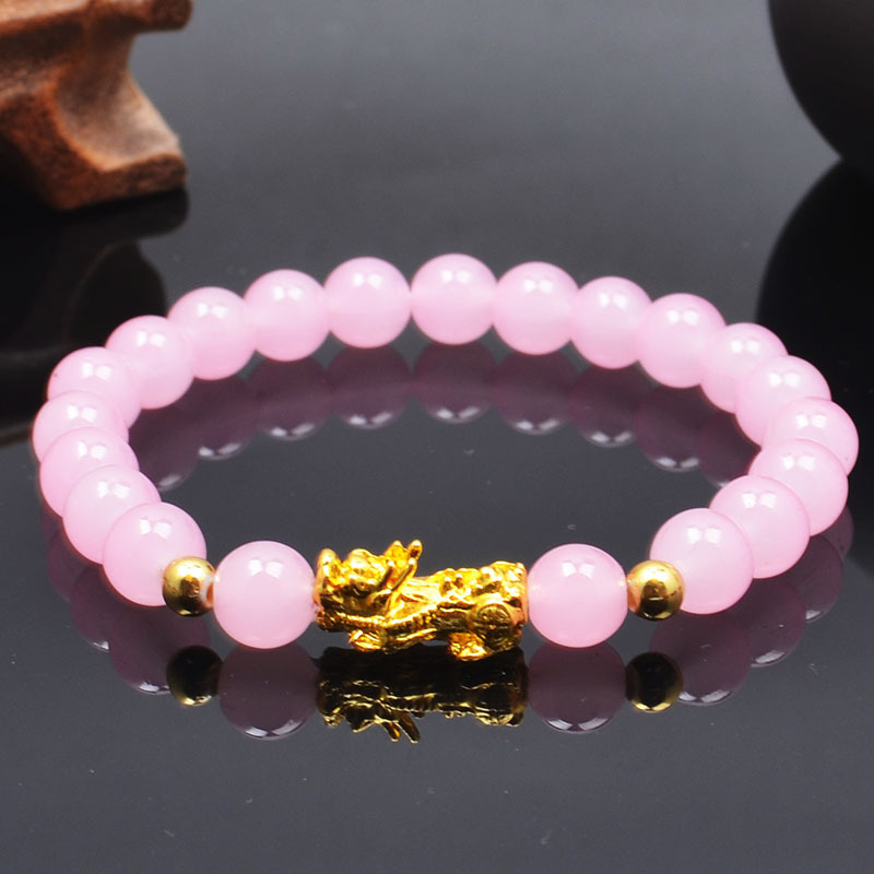 Гривна със стъклени мъниста, полирана, унисекс, китайски стил, мотив животински/зодия