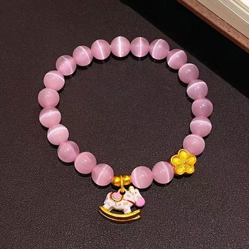 Браслет Hibiscus камък с цвете, унисекс, геометричен дизайн, ръчно изработени мъниста, смесени материали, литературно ретро стил