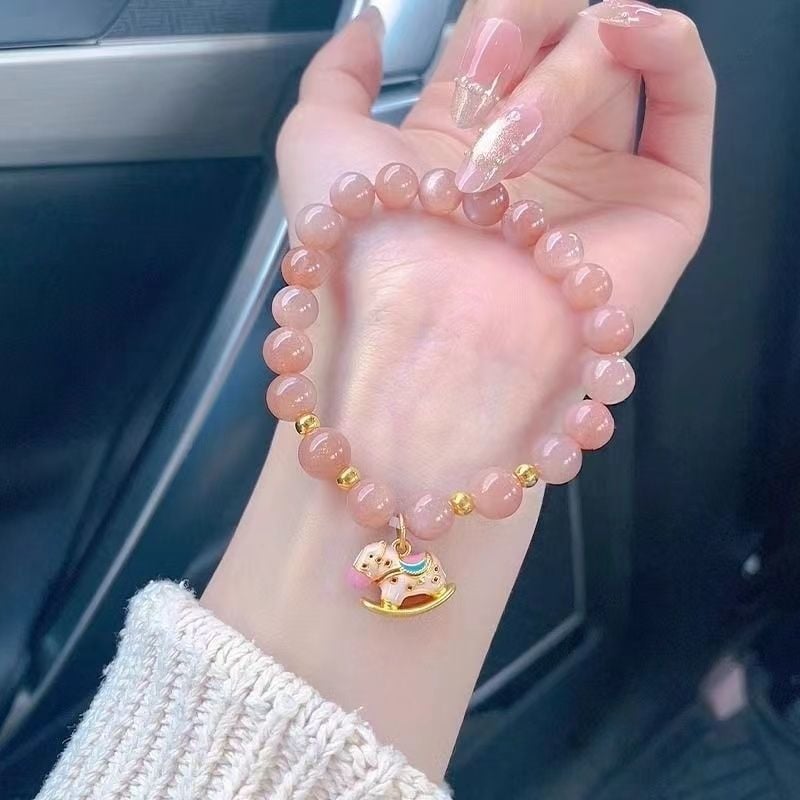 Браслет Hibiscus камък с цвете, унисекс, геометричен дизайн, ръчно изработени мъниста, смесени материали, литературно ретро стил