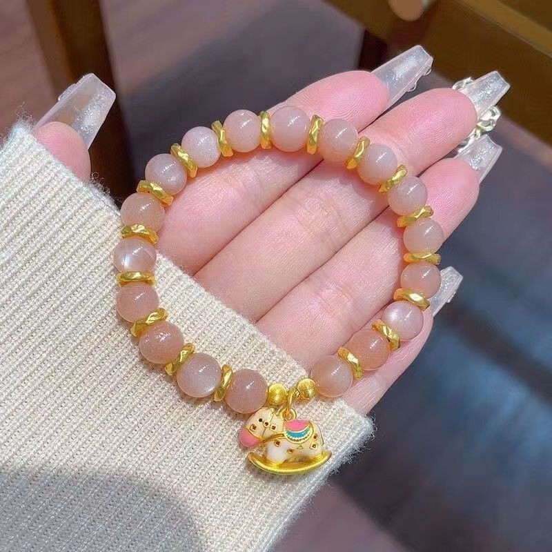 Браслет Hibiscus камък с цвете, унисекс, геометричен дизайн, ръчно изработени мъниста, смесени материали, литературно ретро стил