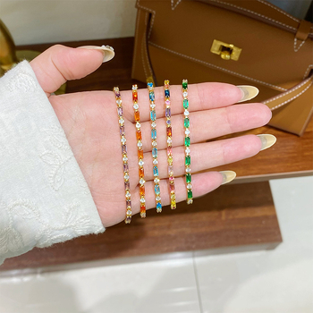 Гривна от мед за жени, геометрична форма, циркония, стил лукс