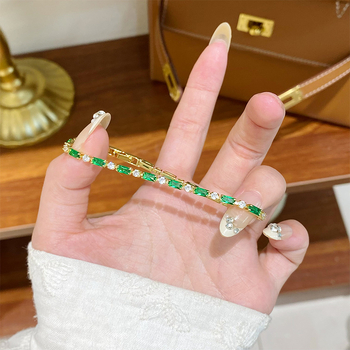 Гривна от мед за жени, геометрична форма, циркония, стил лукс