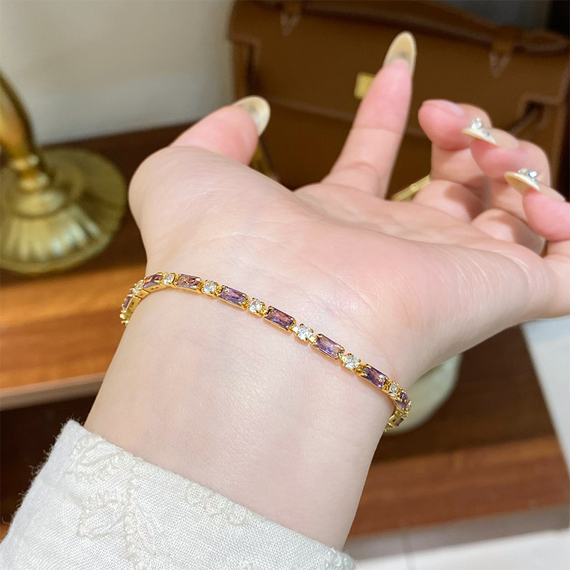 Гривна от мед за жени, геометрична форма, циркония, стил лукс