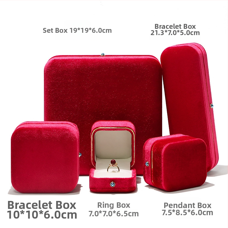 Σετ κουτιών κοσμημάτων με εσωτερικό φλανελ και χρυσοί άκρες για δαχτυλίδια, βραχιόλια, κολιέ και σετ