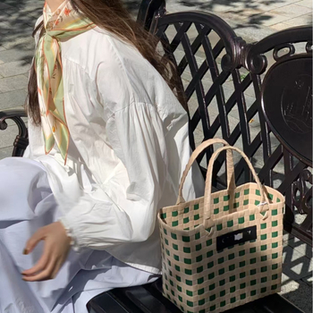 Τσάντα Tote από PP, στυλ δρόμου, οριζόντια τετράγωνη μορφή, χωρίς επένδυση