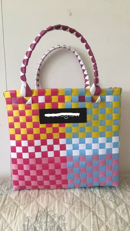 Τσάντα Tote από PP, στυλ δρόμου, οριζόντια τετράγωνη μορφή, χωρίς επένδυση