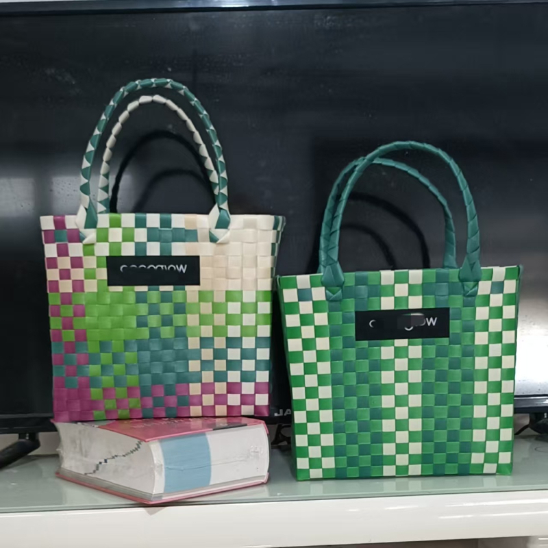 Τσάντα Tote από PP, στυλ δρόμου, οριζόντια τετράγωνη μορφή, χωρίς επένδυση