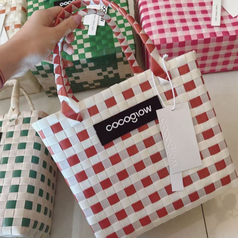 Τσάντα Tote από PP, στυλ δρόμου, οριζόντια τετράγωνη μορφή, χωρίς επένδυση