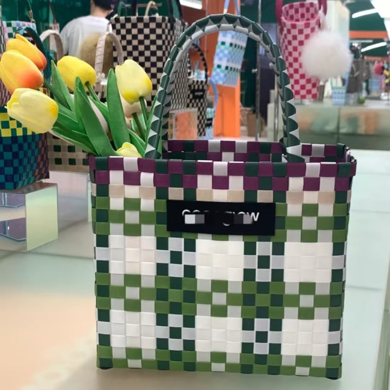 Τσάντα Tote από PP, στυλ δρόμου, οριζόντια τετράγωνη μορφή, χωρίς επένδυση