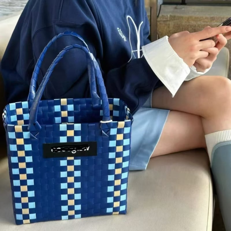 Τσάντα Tote από PP, στυλ δρόμου, οριζόντια τετράγωνη μορφή, χωρίς επένδυση