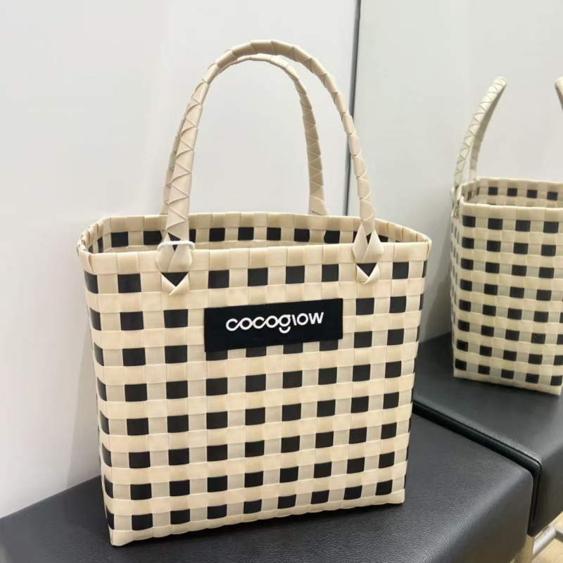 Τσάντα Tote από PP, στυλ δρόμου, οριζόντια τετράγωνη μορφή, χωρίς επένδυση