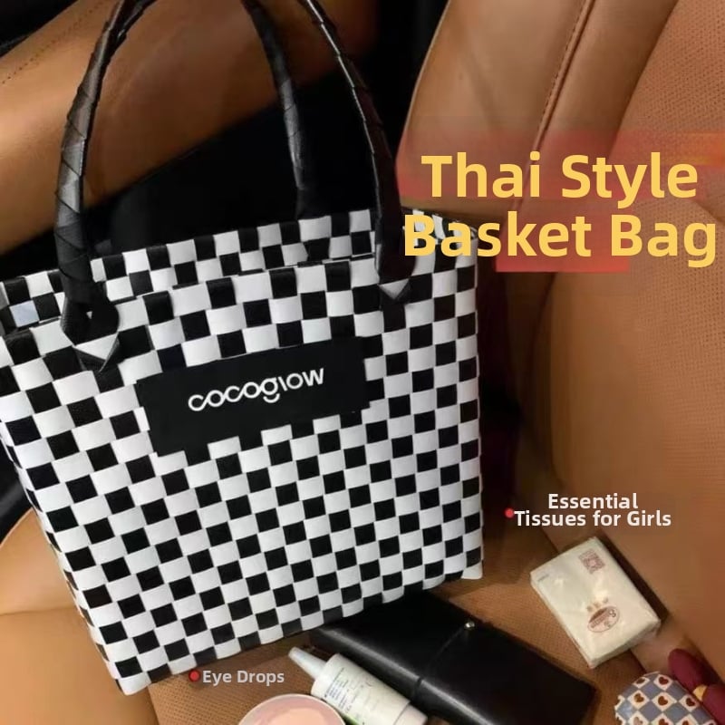 Τσάντα Tote από PP, στυλ δρόμου, οριζόντια τετράγωνη μορφή, χωρίς επένδυση