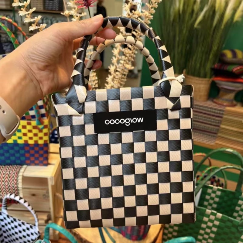 Τσάντα Tote από PP, στυλ δρόμου, οριζόντια τετράγωνη μορφή, χωρίς επένδυση