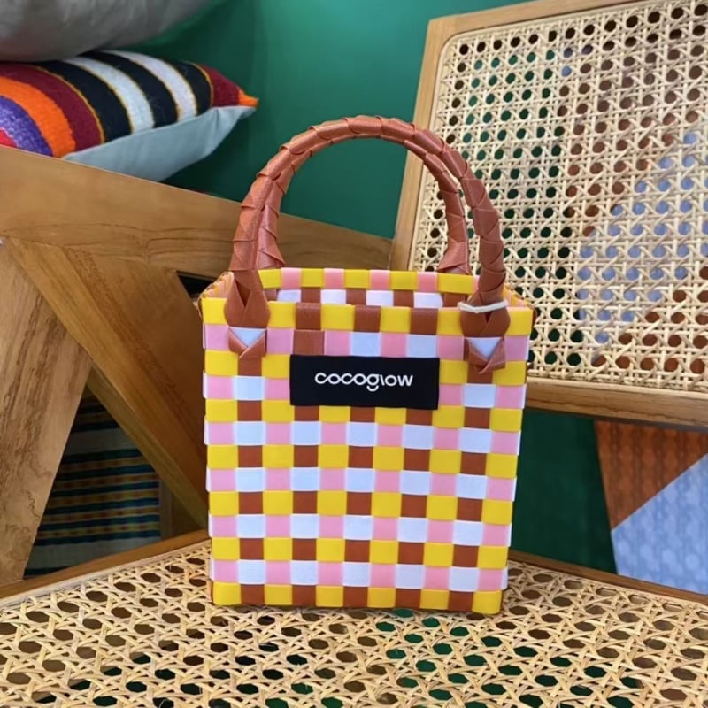 Τσάντα Tote από PP, στυλ δρόμου, οριζόντια τετράγωνη μορφή, χωρίς επένδυση