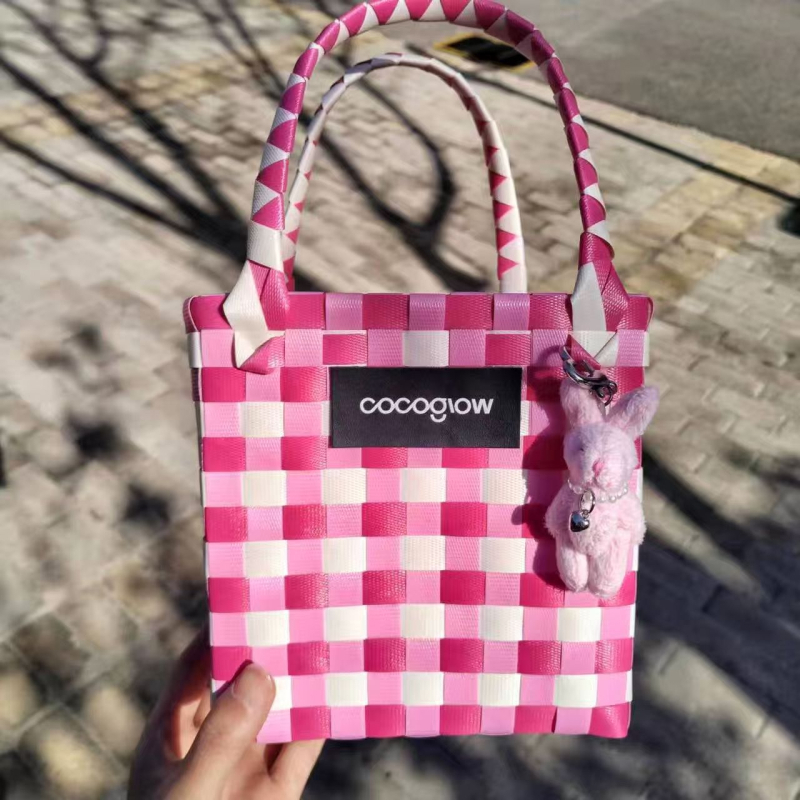 Τσάντα Tote από PP, στυλ δρόμου, οριζόντια τετράγωνη μορφή, χωρίς επένδυση