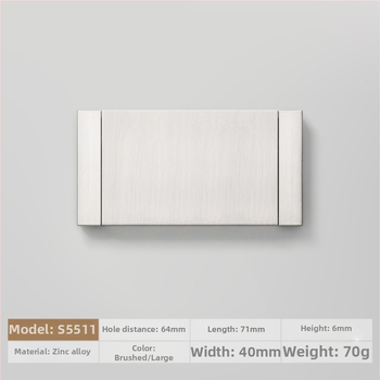 Plakana slēpta roktura no cinka sakausējuma piemērota skapja durvīm un atvilktnēm, anodizēts pārklājums, moderns minimālisms