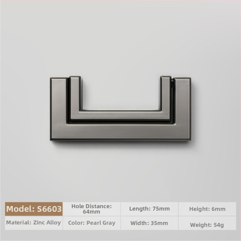 Plakana slēpta roktura no cinka sakausējuma piemērota skapja durvīm un atvilktnēm, anodizēts pārklājums, moderns minimālisms