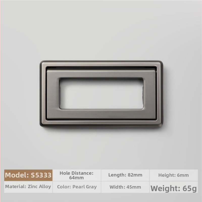 Plakana slēpta roktura no cinka sakausējuma piemērota skapja durvīm un atvilktnēm, anodizēts pārklājums, moderns minimālisms