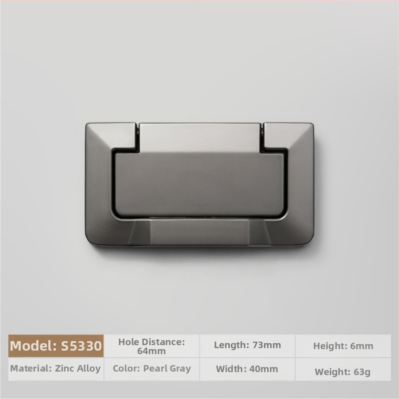 Plakana slēpta roktura no cinka sakausējuma piemērota skapja durvīm un atvilktnēm, anodizēts pārklājums, moderns minimālisms