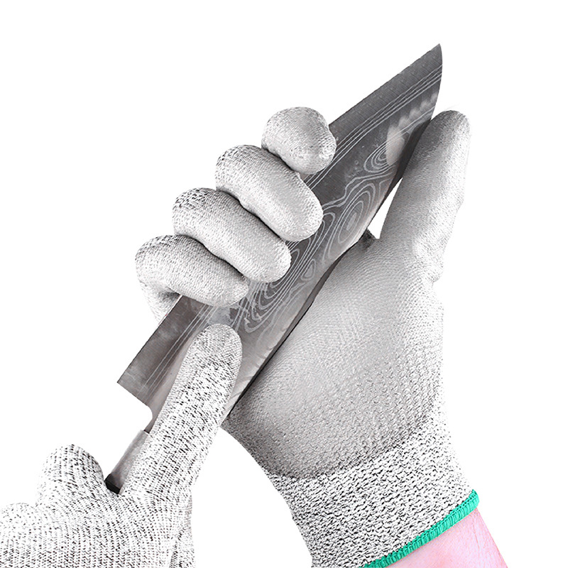Γάντια πλεκτά αντικοπτικά από ίνες HPPE, πέντε επιπέδων αντοχής στην τριβή, για μηχανική μεταποίηση, βιομηχανική κοπή, φροντίδα κήπων και επισκευές αυτοκινήτων