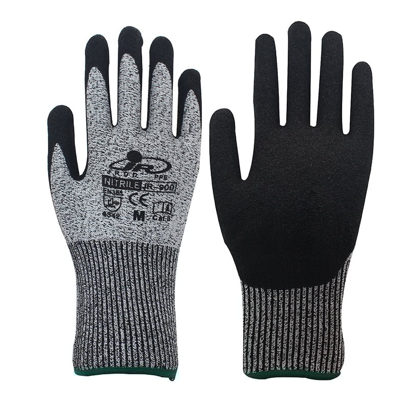 Γάντια πλεκτά αντικοπτικά από ίνες HPPE, πέντε επιπέδων αντοχής στην τριβή, για μηχανική μεταποίηση, βιομηχανική κοπή, φροντίδα κήπων και επισκευές αυτοκινήτων