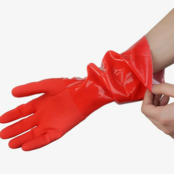 Γάντια εργασίας Chunlei 969-40 με επένδυση φλίς, PU αντίκρισμα κατά του κρύου, αντιολισθητικά, μακρυά και παχυνόμενα, latex γάντια για οικιακές δουλειές και πλύσιμο πιάτων