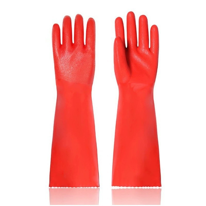 Γάντια εργασίας Chunlei 969-40 με επένδυση φλίς, PU αντίκρισμα κατά του κρύου, αντιολισθητικά, μακρυά και παχυνόμενα, latex γάντια για οικιακές δουλειές και πλύσιμο πιάτων