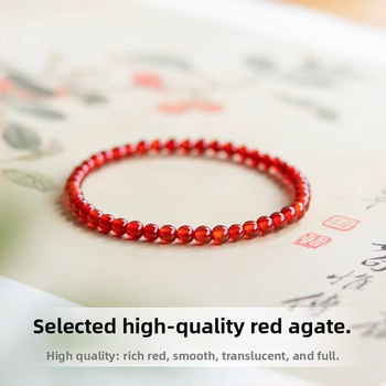 Baolidexing Агат гривна, унисекс, полирана повърхност, есен 2024