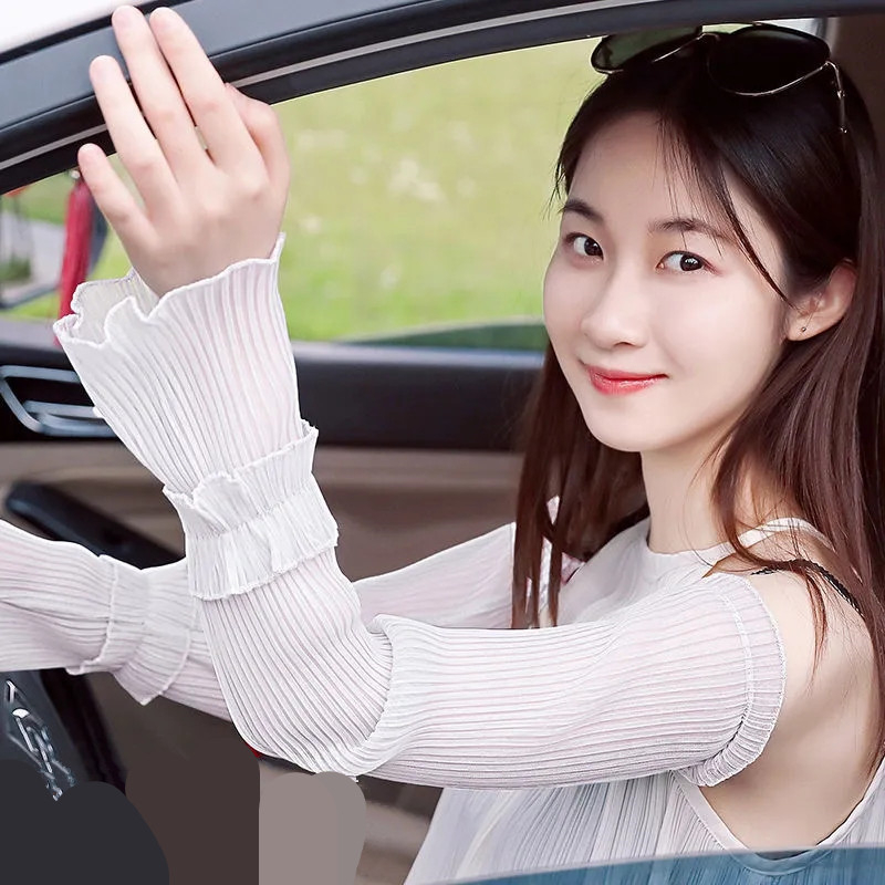 Csipkés napvédő karpántok nyárra; poliészter anyag (31–50%)