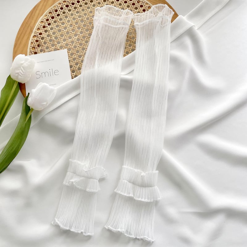 Csipkés napvédő karpántok nyárra; poliészter anyag (31–50%)