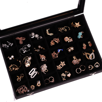 Κουτί αποθήκευσης κοσμημάτων με βάση επίδειξης για σκουλαρίκια, καρφάκια, κολιέ και δαχτυλίδια – Προστασία σκόνης, Μεγάλη χωρητικότητα, Υλικό: Χαρτί, Αγροτικό στυλ