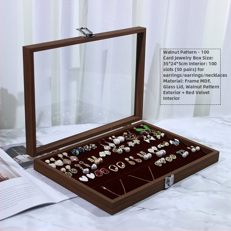 Κουτί αποθήκευσης κοσμημάτων με βάση επίδειξης για σκουλαρίκια, καρφάκια, κολιέ και δαχτυλίδια – Προστασία σκόνης, Μεγάλη χωρητικότητα, Υλικό: Χαρτί, Αγροτικό στυλ
