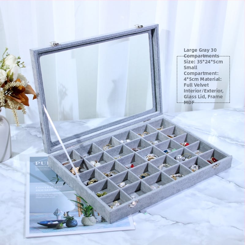 Κουτί αποθήκευσης κοσμημάτων με βάση επίδειξης για σκουλαρίκια, καρφάκια, κολιέ και δαχτυλίδια – Προστασία σκόνης, Μεγάλη χωρητικότητα, Υλικό: Χαρτί, Αγροτικό στυλ