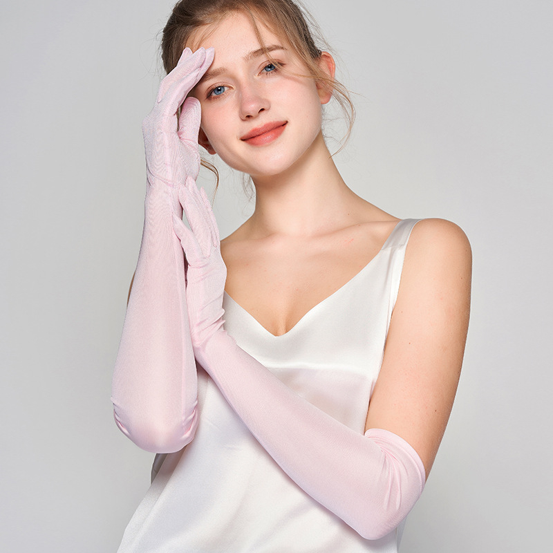 Μακριά γάντια από 100% μεταξωτό μούρι για αντηλιακή προστασία – γυναικείες ελαφριές μεταξωτές γάντες για ιππασία