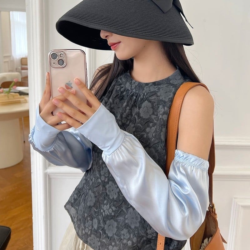 Γυναικείες μανσέτες με UV προστασία από ice silk, χαλαρές και άνετες, για άνοιξη-καλοκαίρι-φθινόπωρο, περιεκτικότητα βασικού υφάσματος 51–60%