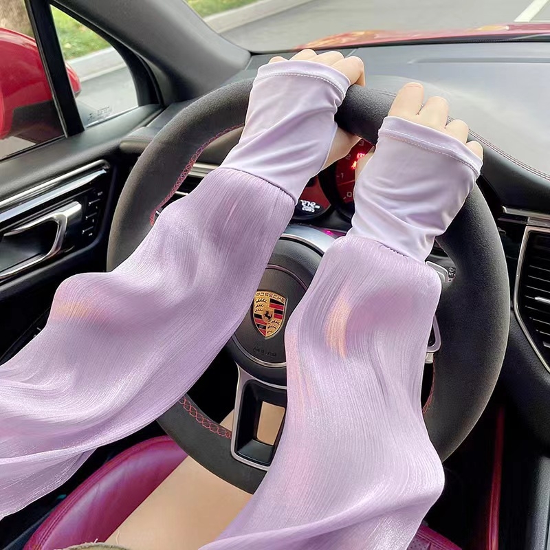 Γυναικείος UV προστατευτικός μανίκι από ice-silk πολυεστέρα για οδήγηση και ποδηλασία | Πολυεστέρας >96% | Καλοκαίρι 2024 | Προέλευση: Jinhua | Στυλ Φρέσκος και Γλυκός