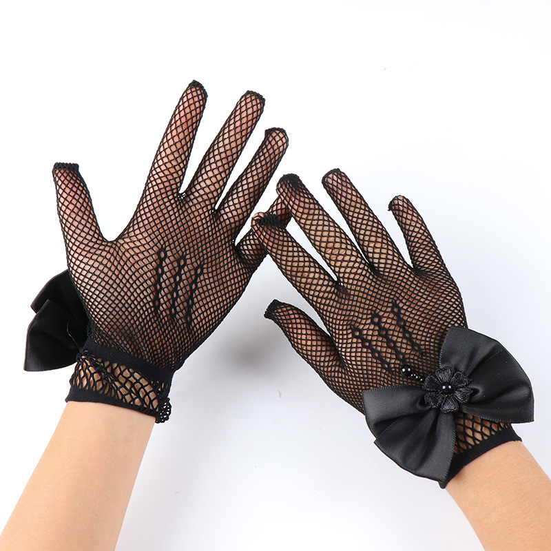 Kootud laste pulmakindad, printsessi stiilis, sõlmemustriga tikitud, unisex lastele ja täiskasvanutele