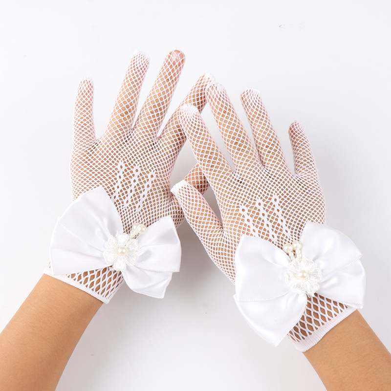 Kootud laste pulmakindad, printsessi stiilis, sõlmemustriga tikitud, unisex lastele ja täiskasvanutele